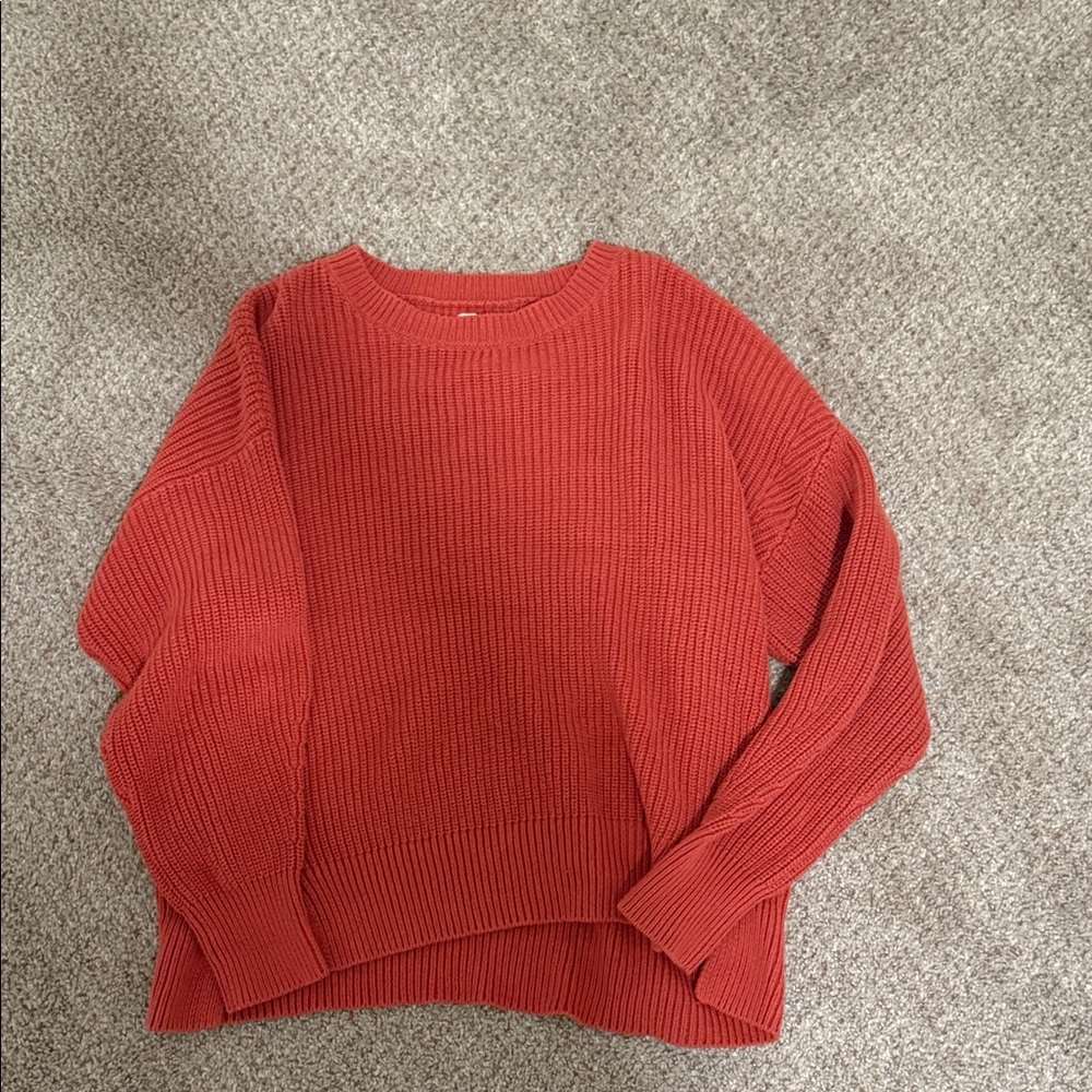 Aeropostale Women's Vibrant Red Crew Neck Sweater